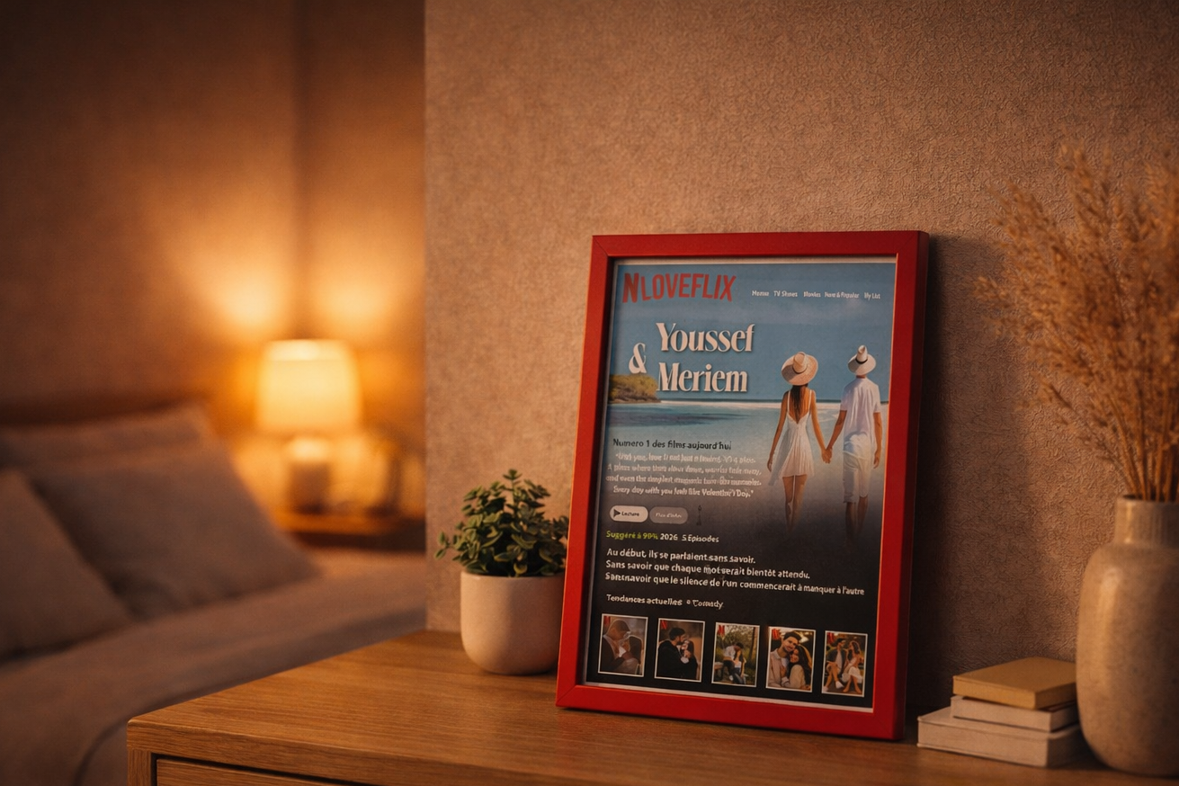 Tableau "LOVEFLIX" Personnalisable