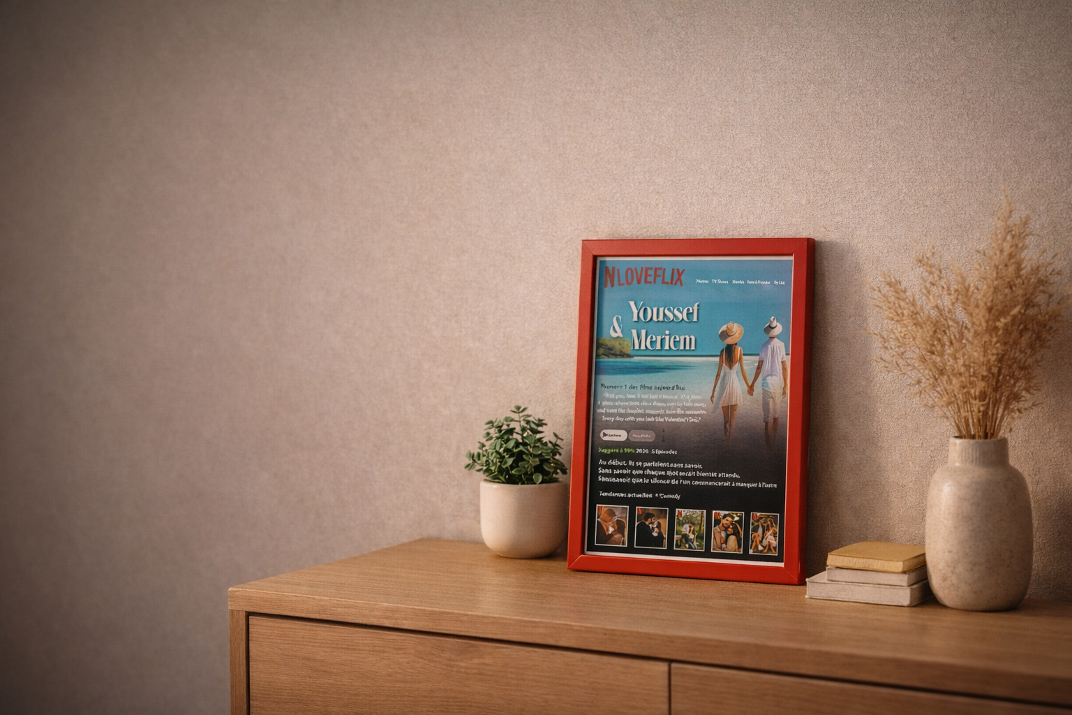 Tableau "LOVEFLIX" Personnalisable