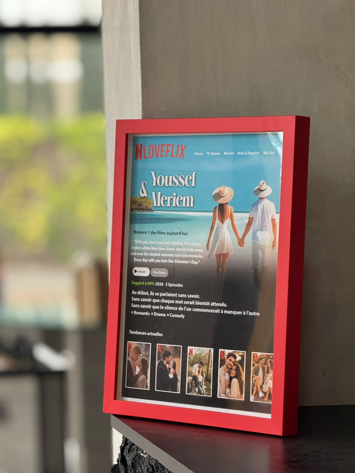 Tableau "LOVEFLIX" Personnalisable