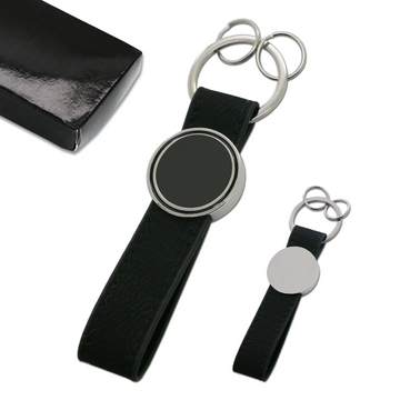porte-clés en métal et simili-cuir