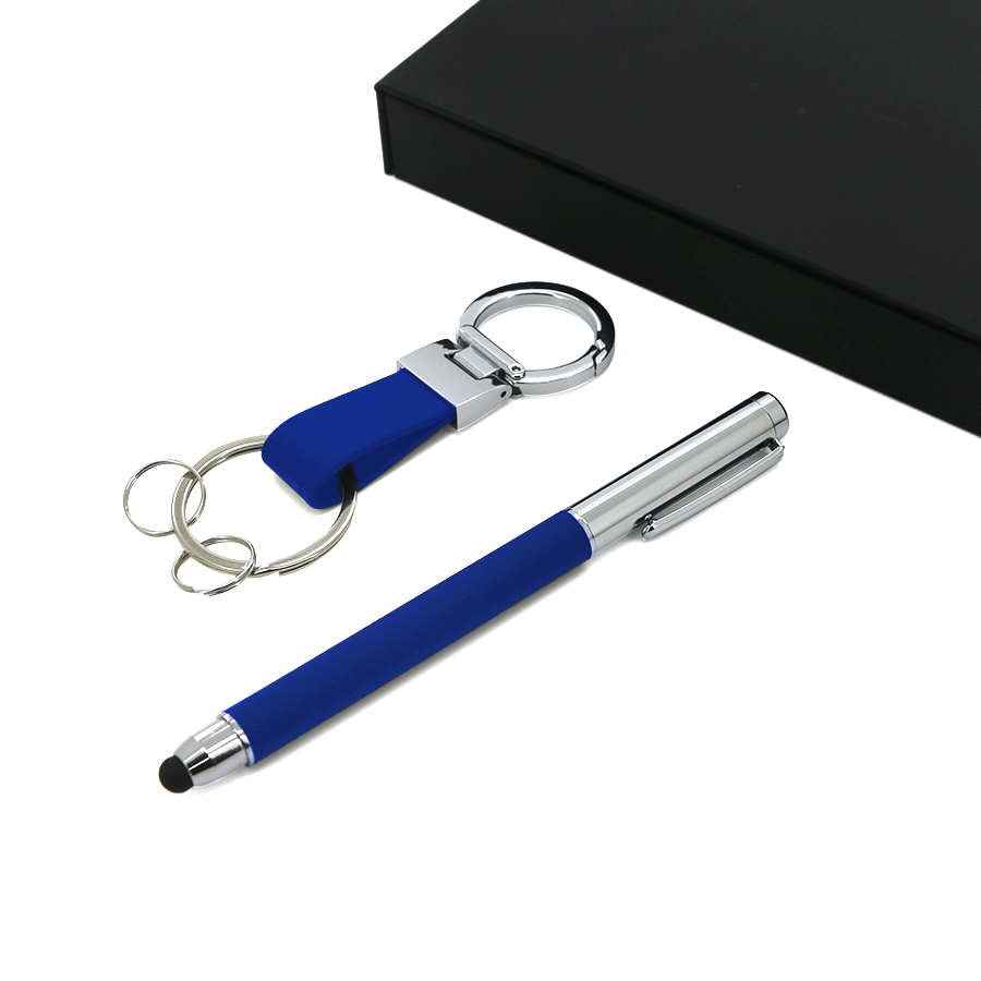 coffret 2 pièces porte-clés et stylos