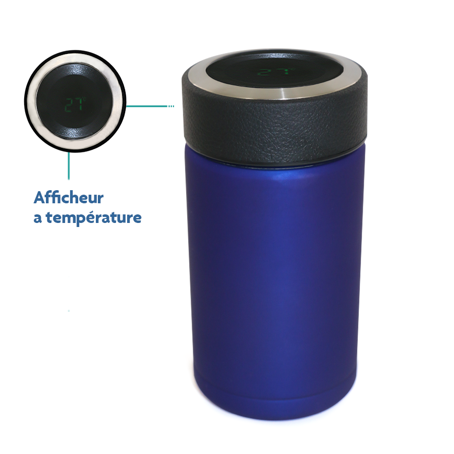 mini thermos afficheur en inox soft touch