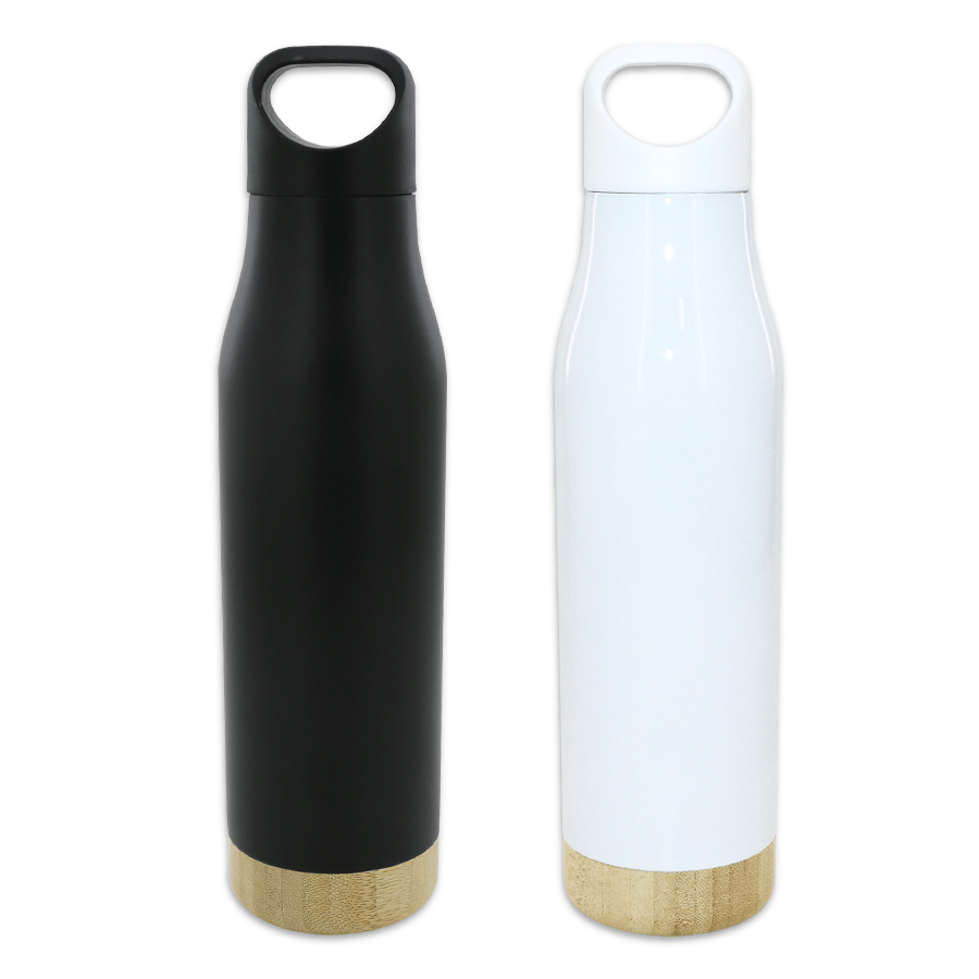 thermos 500ml isotherme en inox et bambou