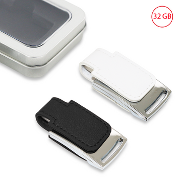 usb 32 gb en similicuir et métal crochet