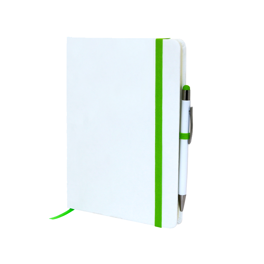 notebook a5 en blanc laserable avec stylo