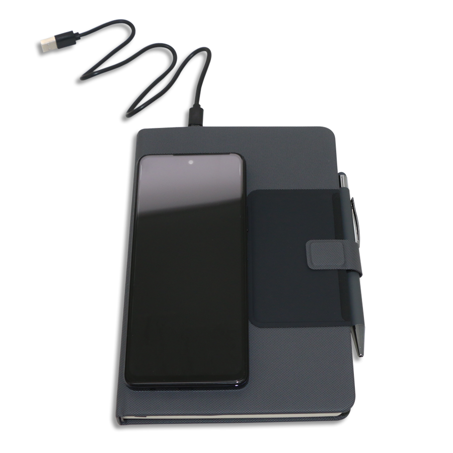 coffret bloc-note a5 avec chargeur à induction