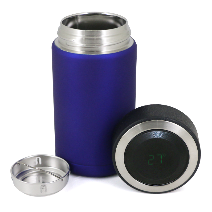 mini thermos afficheur en inox soft touch