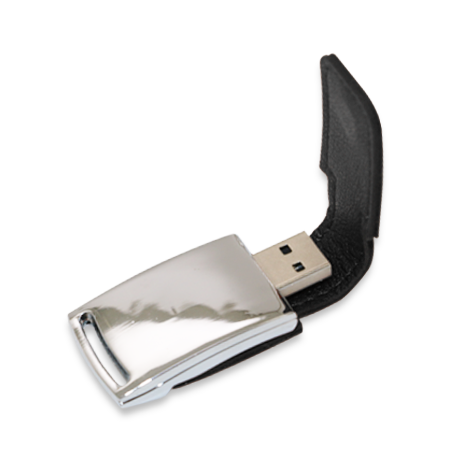usb 32 gb en similicuir et métal crochet