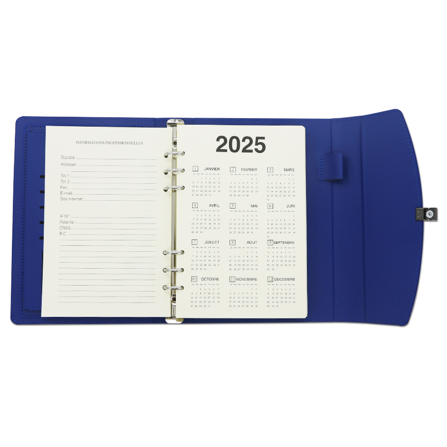 coffret note-book avec ouverture forme boucle