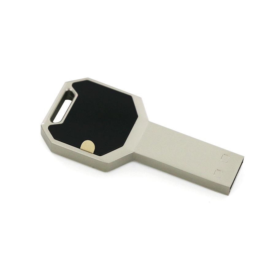 usb en métal noir lumineuse