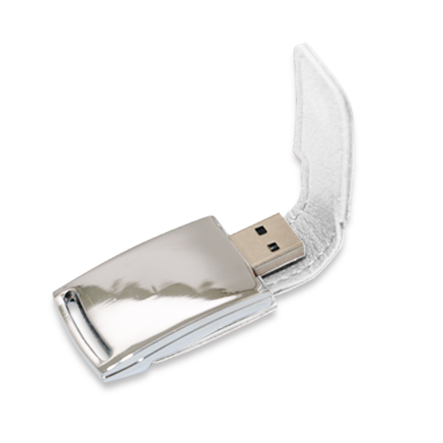 usb 32 gb en similicuir et métal crochet
