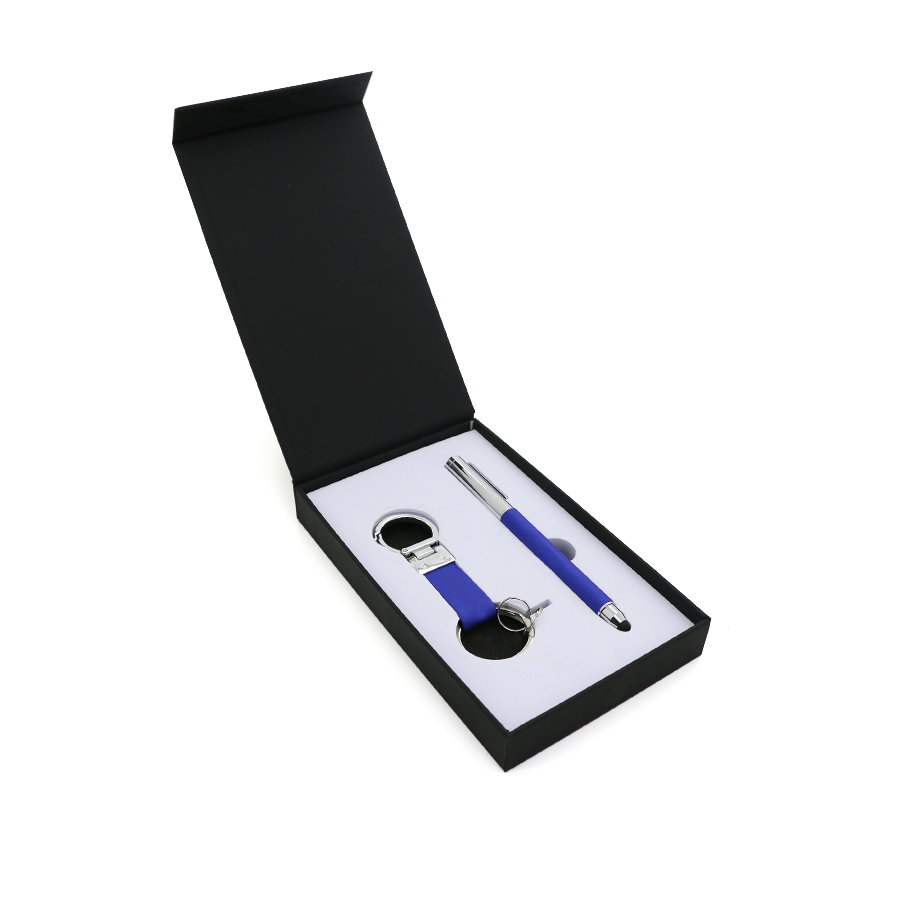 coffret 2 pièces porte-clés et stylos