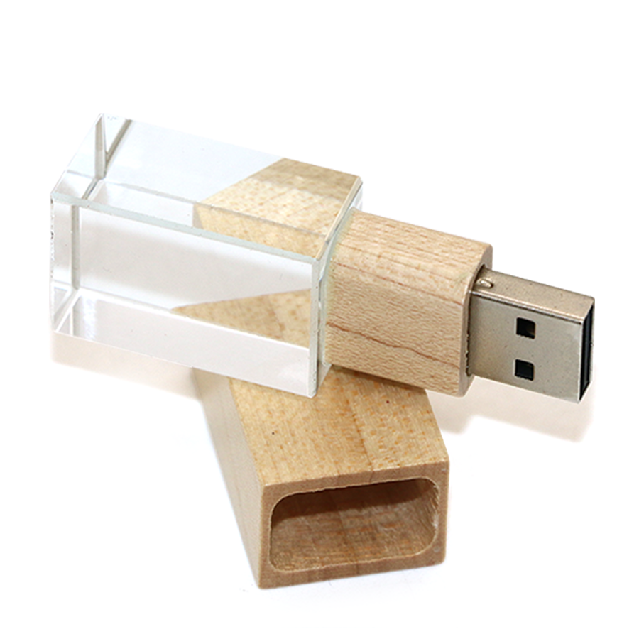 usb 16 gb personalisable en bois et cristal