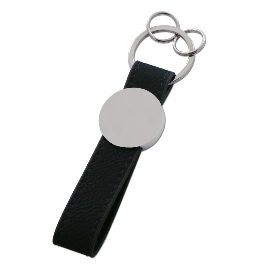porte-clés en métal et simili-cuir