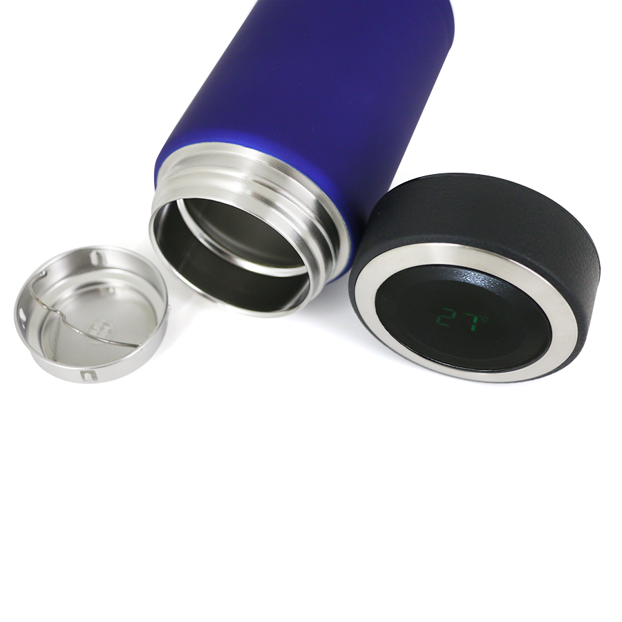 mini thermos afficheur en inox soft touch