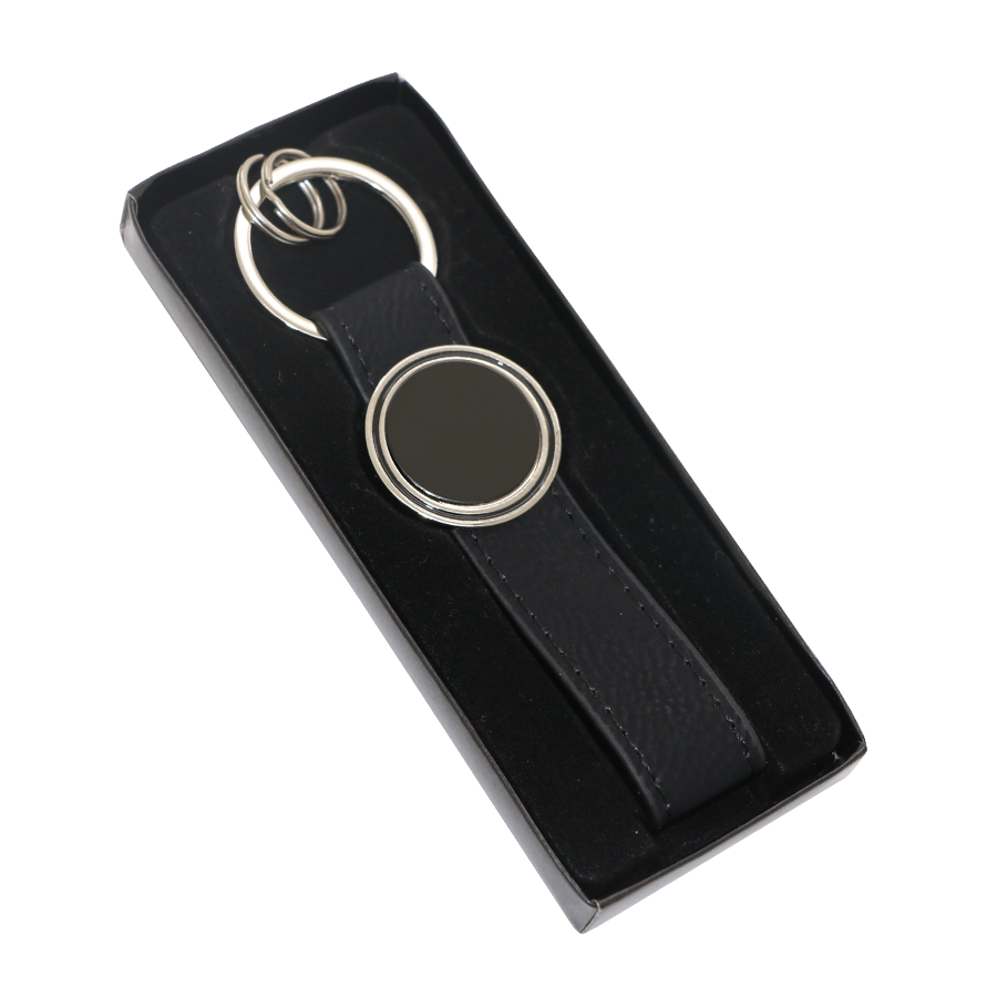 porte-clés en métal et simili-cuir