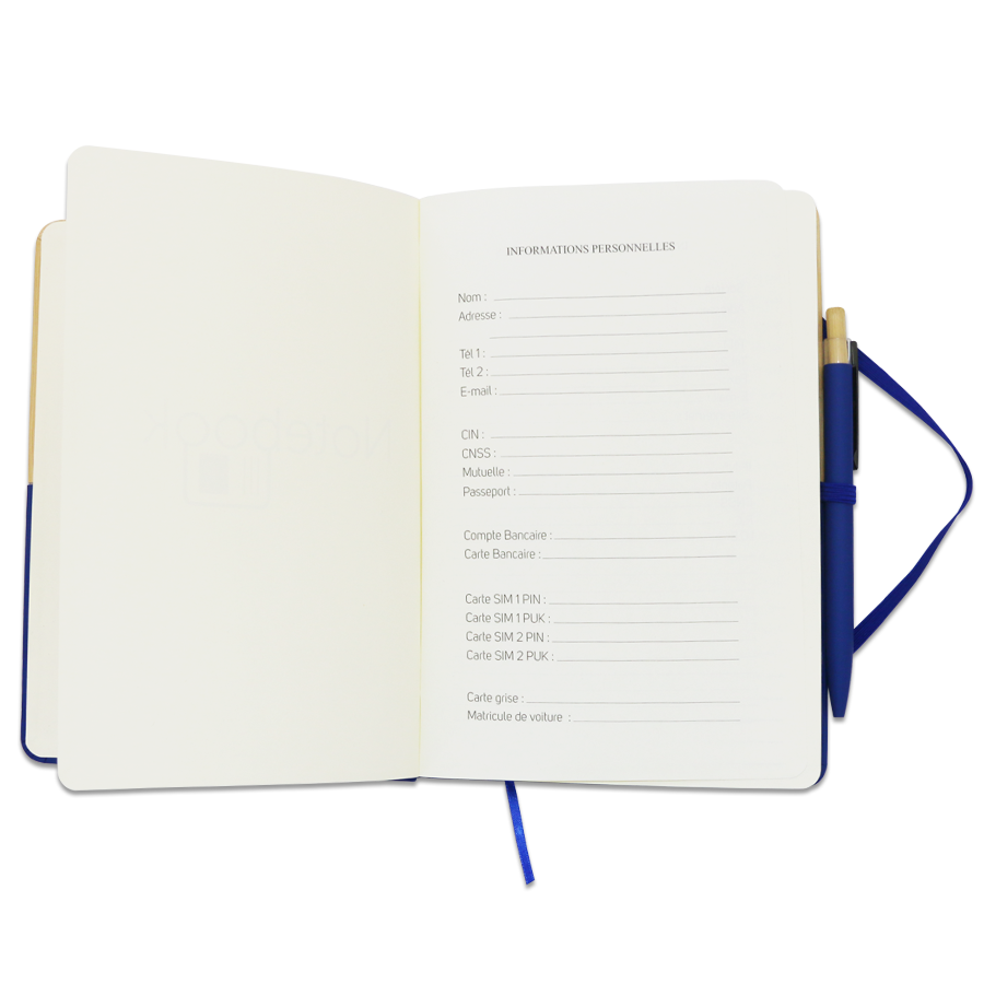 duo notebook en similicuir et stylo