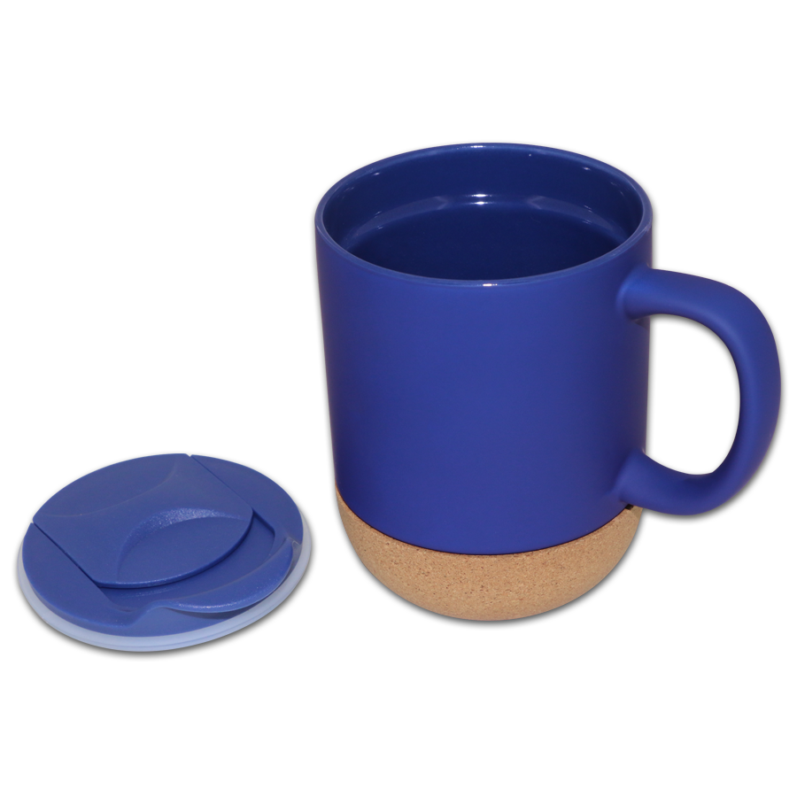 mug 380 ml en porcelaine et liège avec couvercle