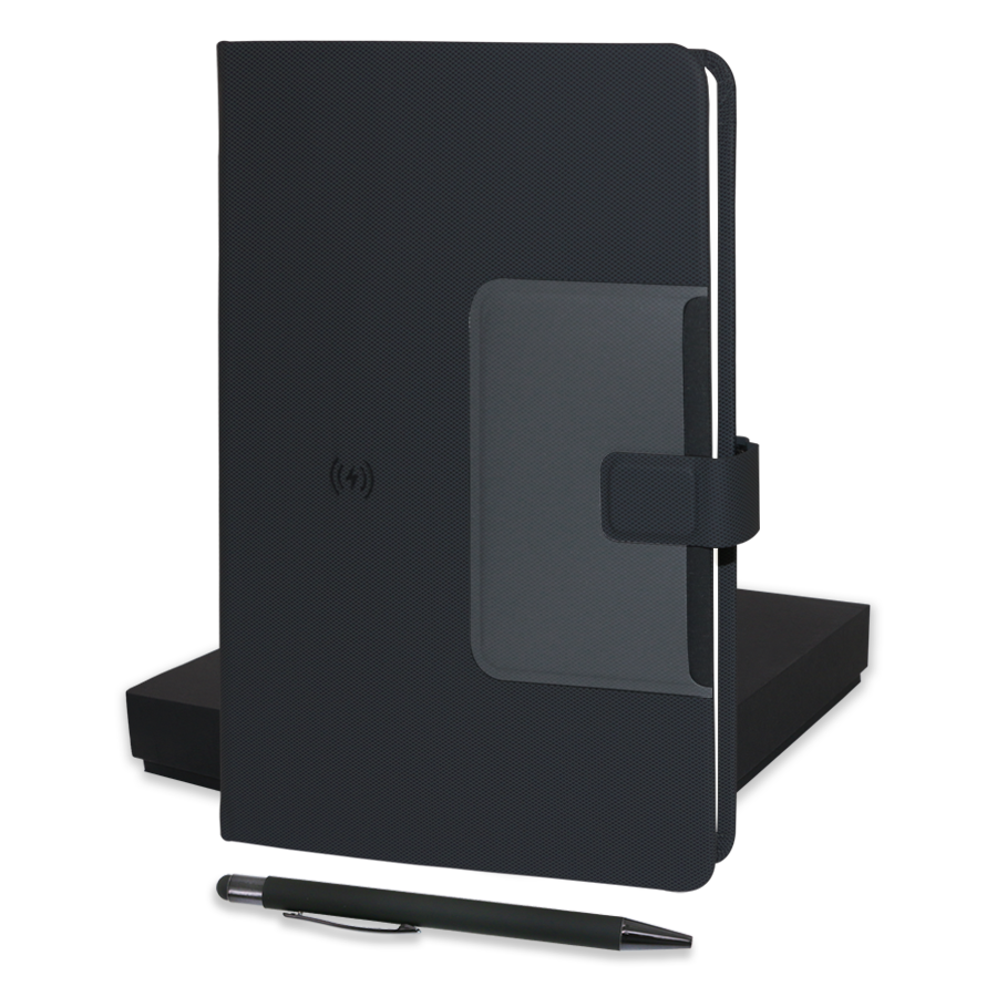 coffret bloc-note a5 avec chargeur à induction