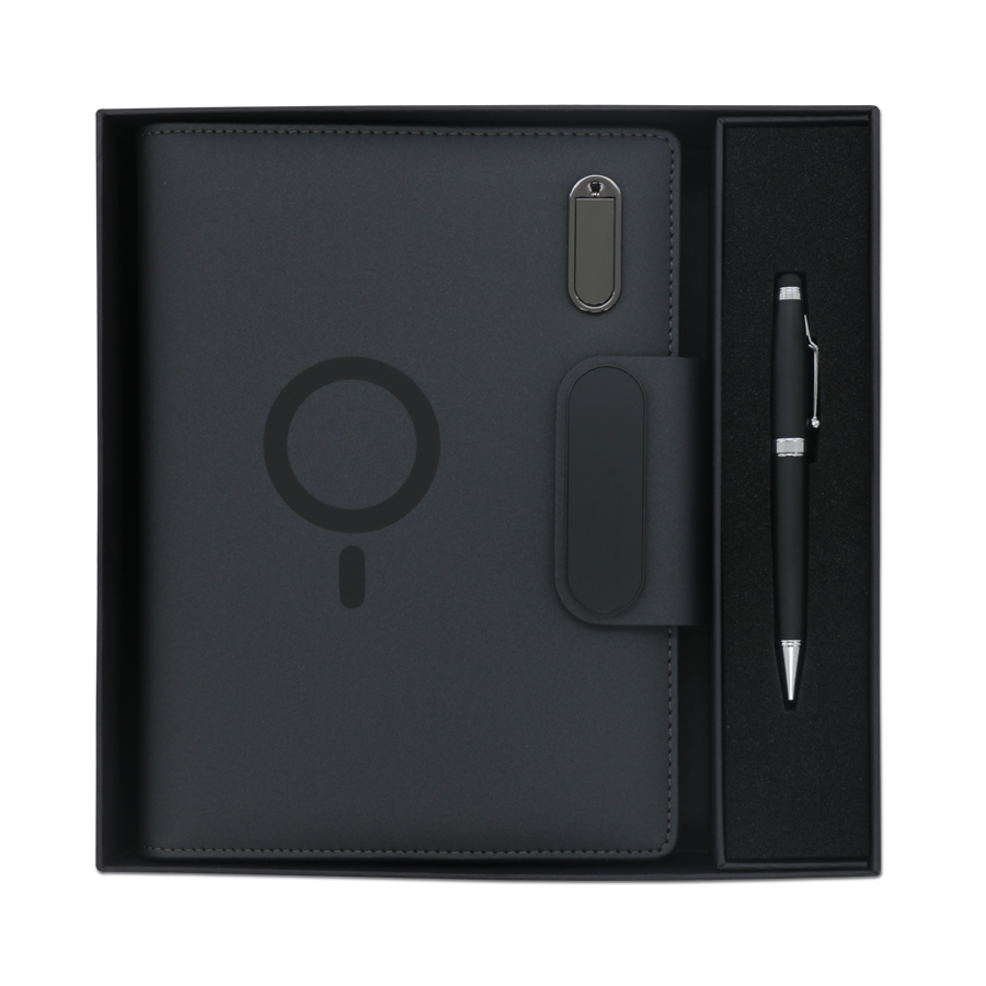 coffret note-book publicitaire avec powerbank et usb