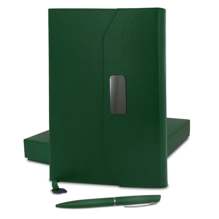 coffret note-book en simili cuir avec stylo