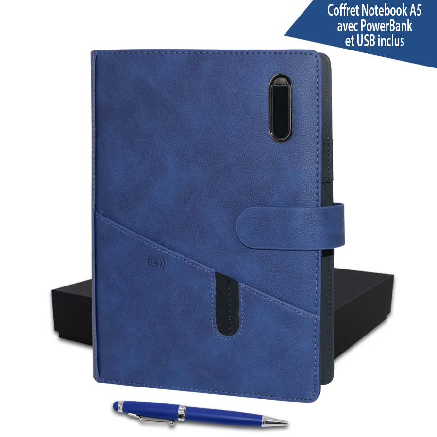 coffret note book avec powerbank et usb inclus