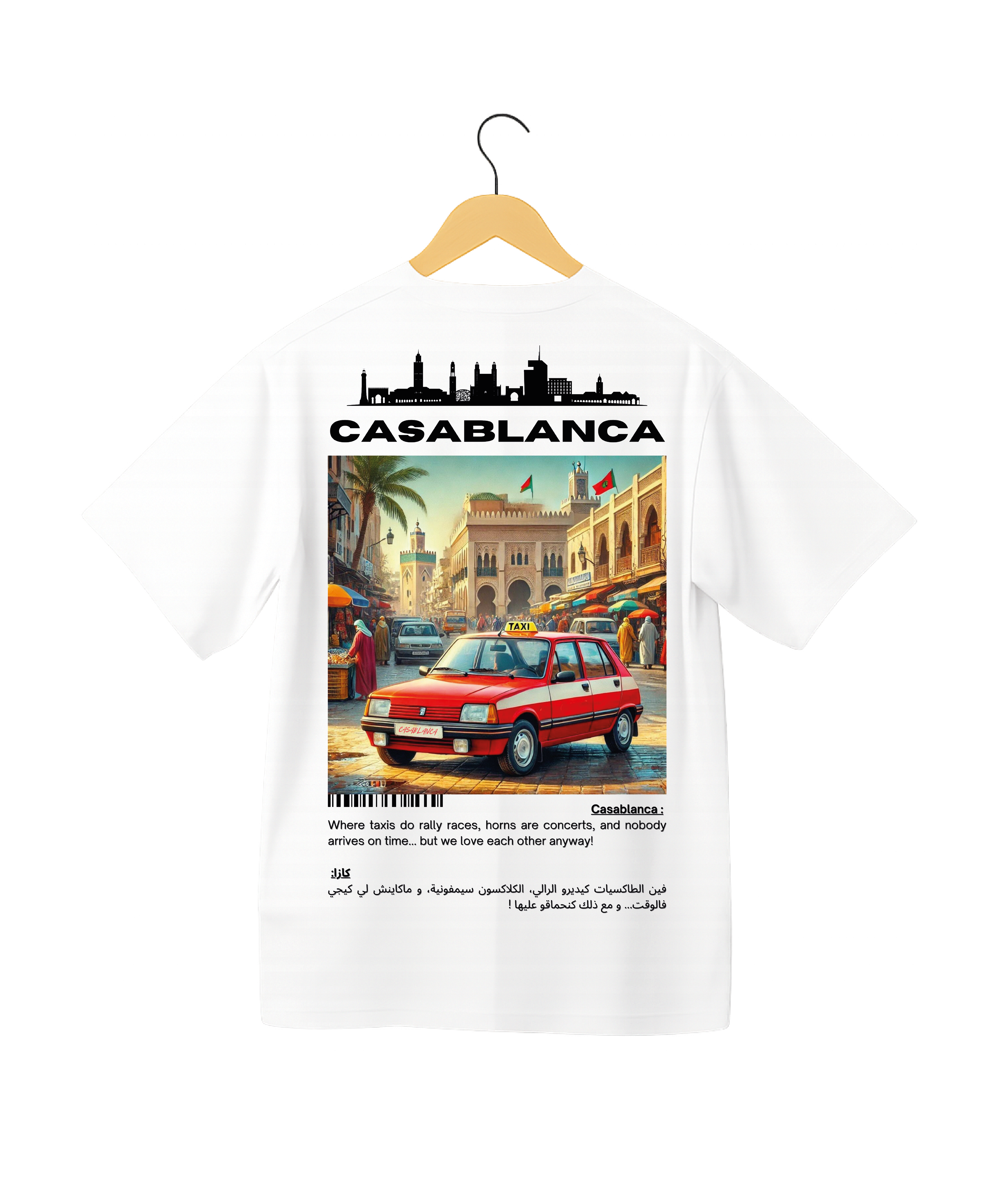 OverSize "CASABLANCA" T-shirt / BELDI_CITIES Collection